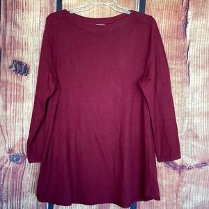 Karen Scott - Maroon Tunic Sweater -  Bundle 2 or more items for 20% off.